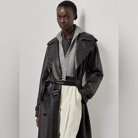 Ralph Lauren Purple Label Leather Trench Coat - Picture 2 of 9